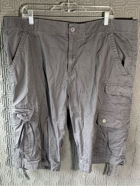 George Cargo Short Mens 42 Grey Gray Utility Cotton Blend
